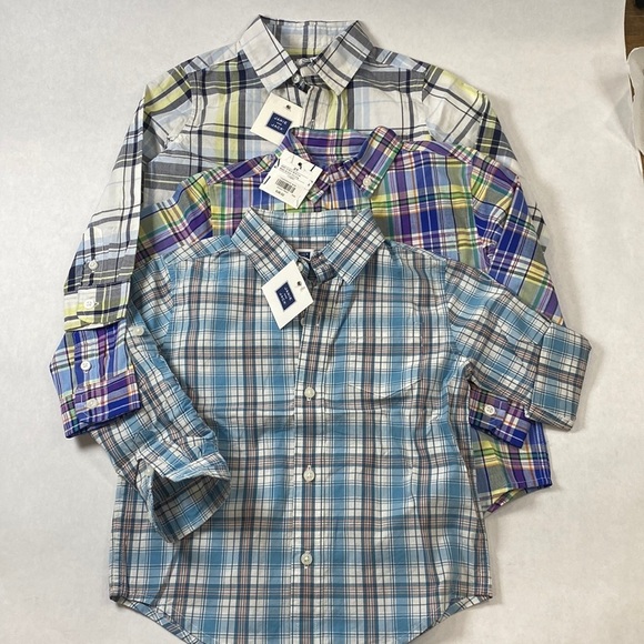 Janie and Jack dress shirts plaid set of 3